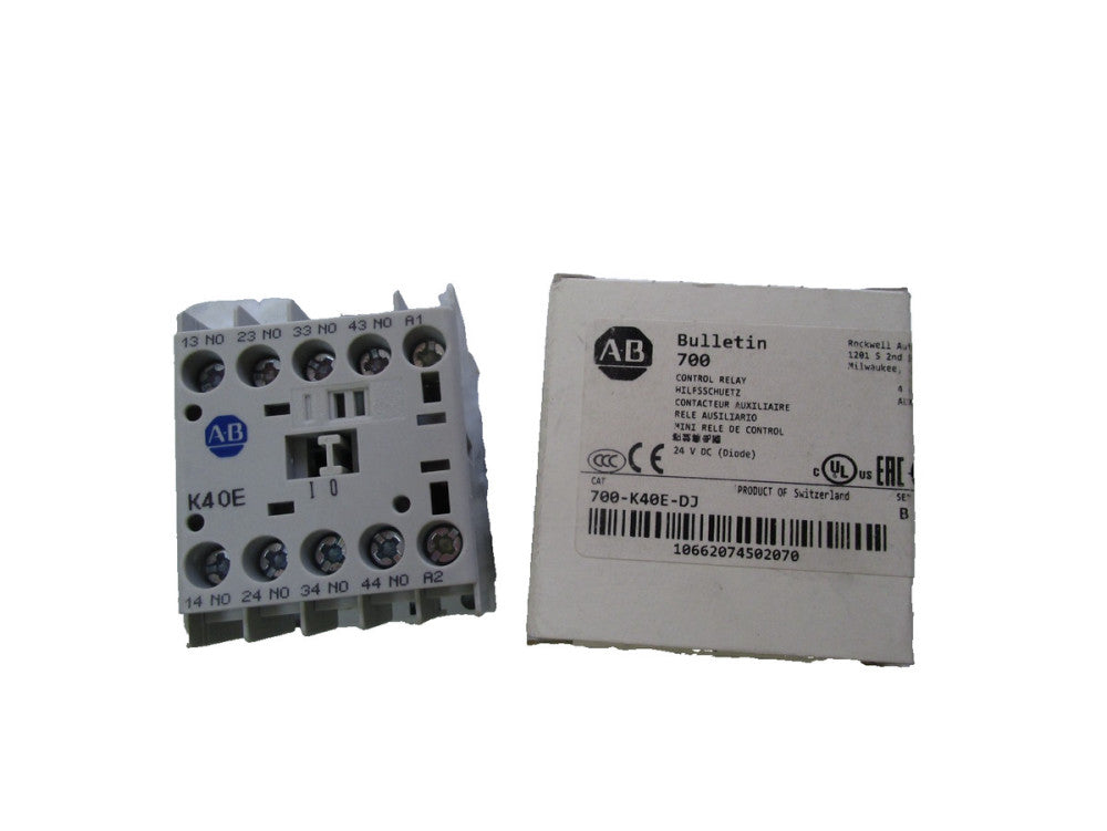 Allen Bradley 700-K40E-DJ Control Relay Ser B 24Vdc