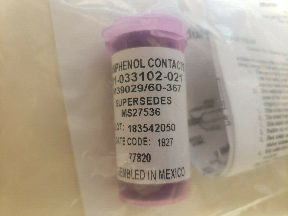 NEW-OPEN BOX, Amphenol, M39029/60-367, Circular MIL Spec Contacts PIN 8 GA 