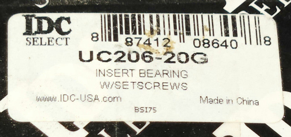 IDC SELECT UC206 20G 1 1/4" 62mm Bearing