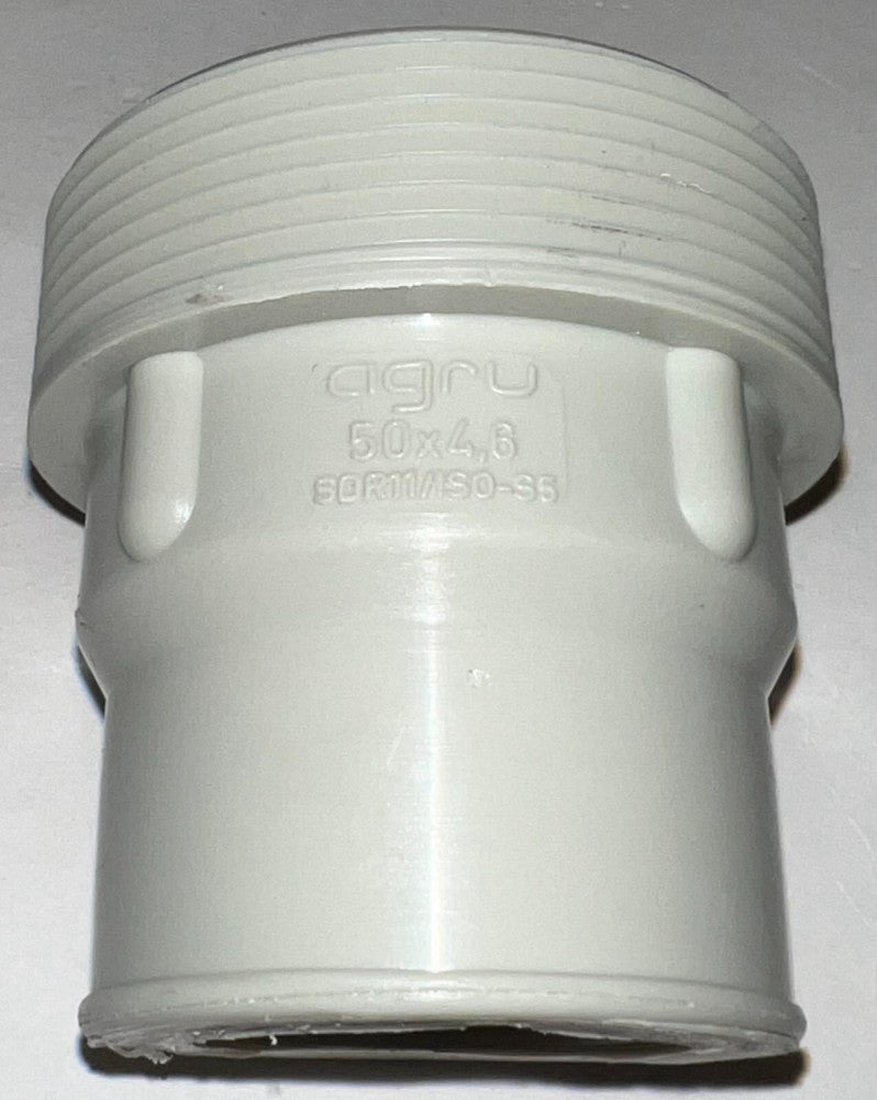 AGRU SDR11 ISO S5 PPR 50 X 4.6 12/1 Piping Half Union