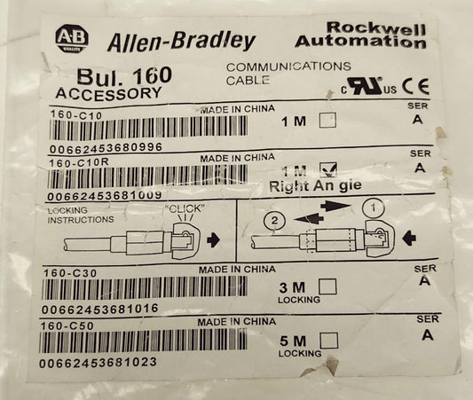ALLEN BRADLEY 160 C10R Communication Cable 1 M Right Angle