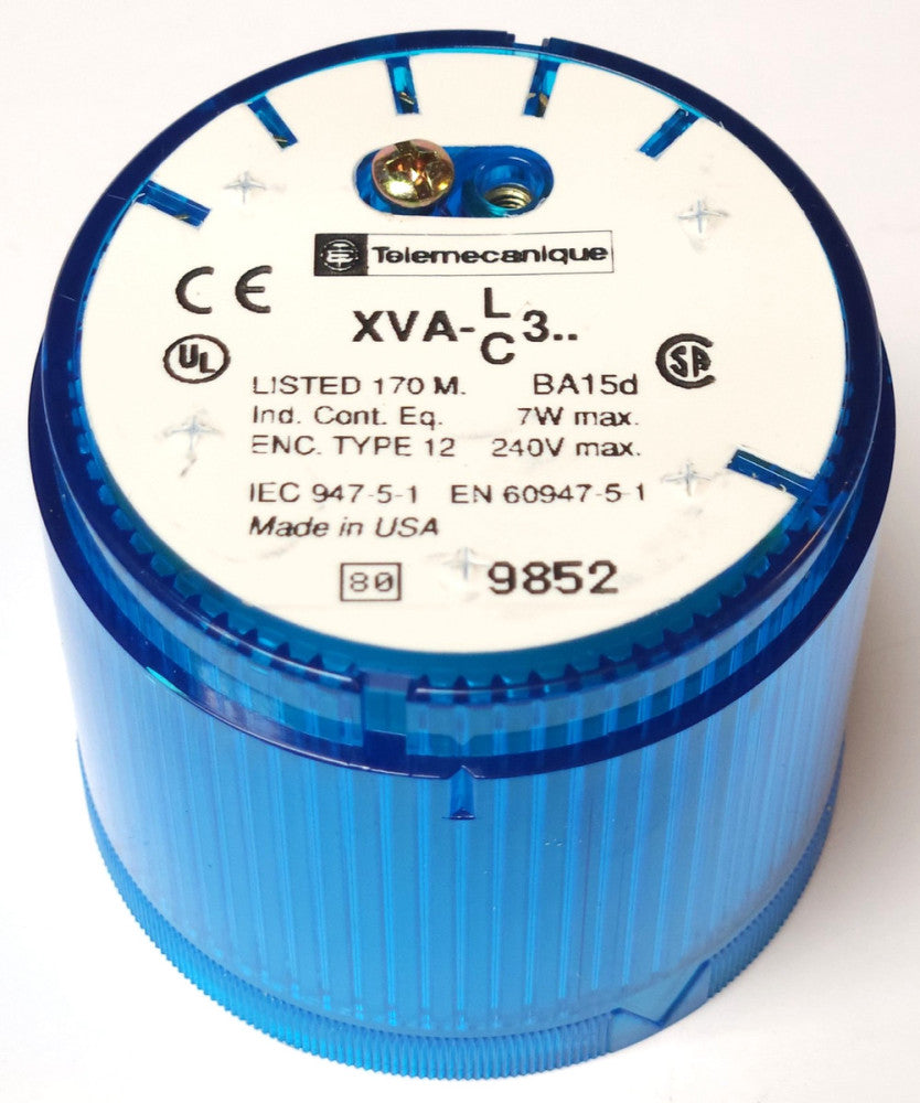 TELEMECANIQUE XVA L3C Blue Stack Light Module Lens BA15d Nema 12 240 VAC 7W