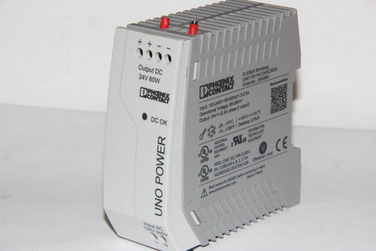 PHOENIX CONTACT UNO-PS/1AC/24DC/60W 2902992 24V 2.5A DIN Rail Mount Power Supply