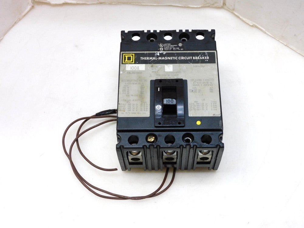 SQUARE D FAL361001121 THERMAL-MAGNETIC CIRCUIT BREAKER 100A 3POLE