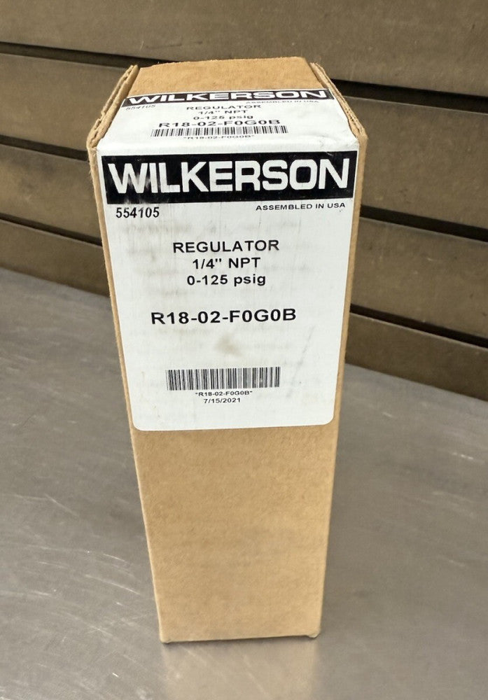 New WILKERSON R18-02-F0G0B Compressed Air Regulator - 1/4″ NPT , 0-125PSIG