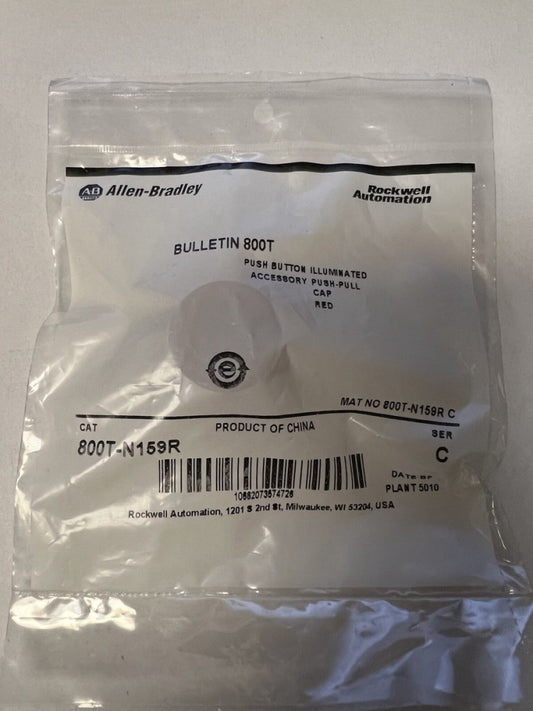 ALLEN BRADLEY 800T N159R RED Illuminated Pull Push Button Lens CAP 800T-N159R