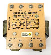 GENERAL ELECTRIC 9T56Y2875 Control Transformer Type IP 100 VA Primary 120 240VAC
