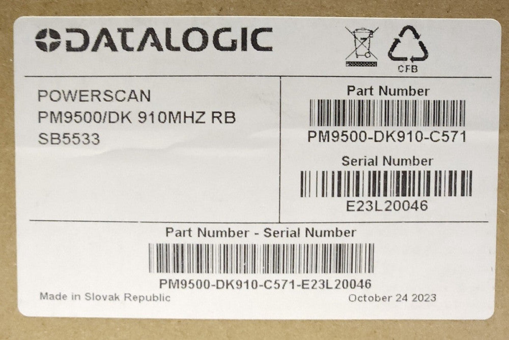 DATALOGIC PM9500 DK910 C571 Powerscan SB5533 Wireless Barcode Scanner 910MHZ RB
