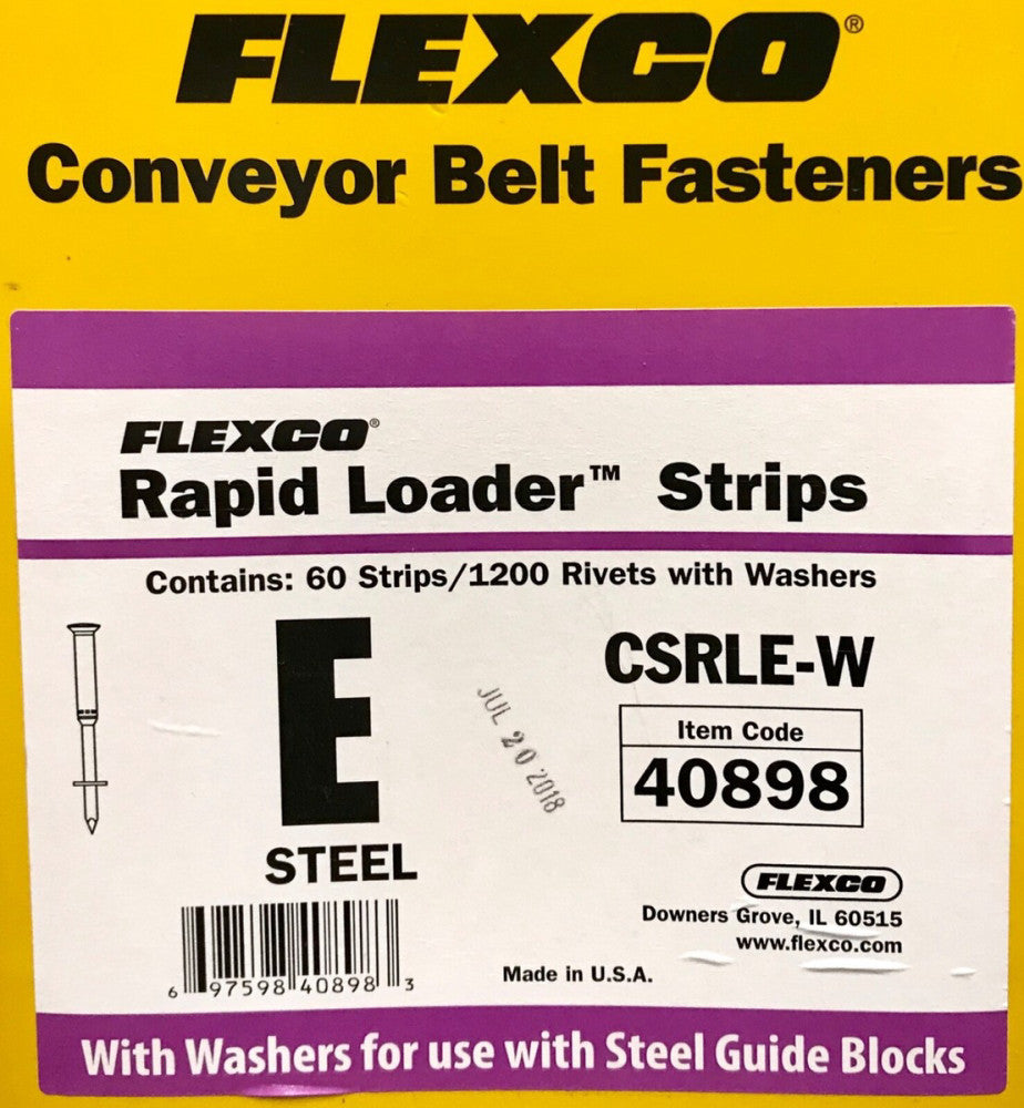 FLEXCO CSRLE-W E Steel Conveyor Belt Fasteners 60 Rapid Loader Strips 1200 Rivet