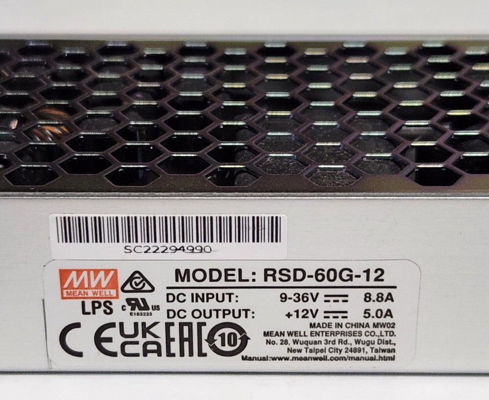 MW MEAN WELL RSD 60G 12 LPS DC-DC Power Supply Input 9-36 VDC Output 12 VDC