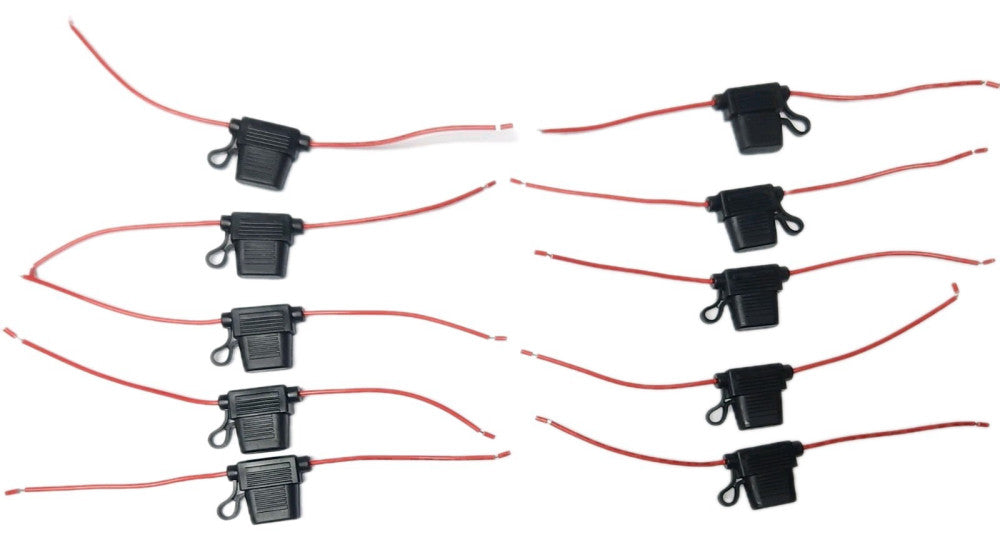 LOT OF 10 OPTIFUSE LPR 02B 18R Blade Type In Line 10 Amp Fuse Holder 18 AWG Red