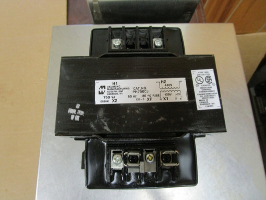 HAMMOND PH750CJ CONTROL TRANSFORMER 750VA 60Hz PRI 480V SEC 120V