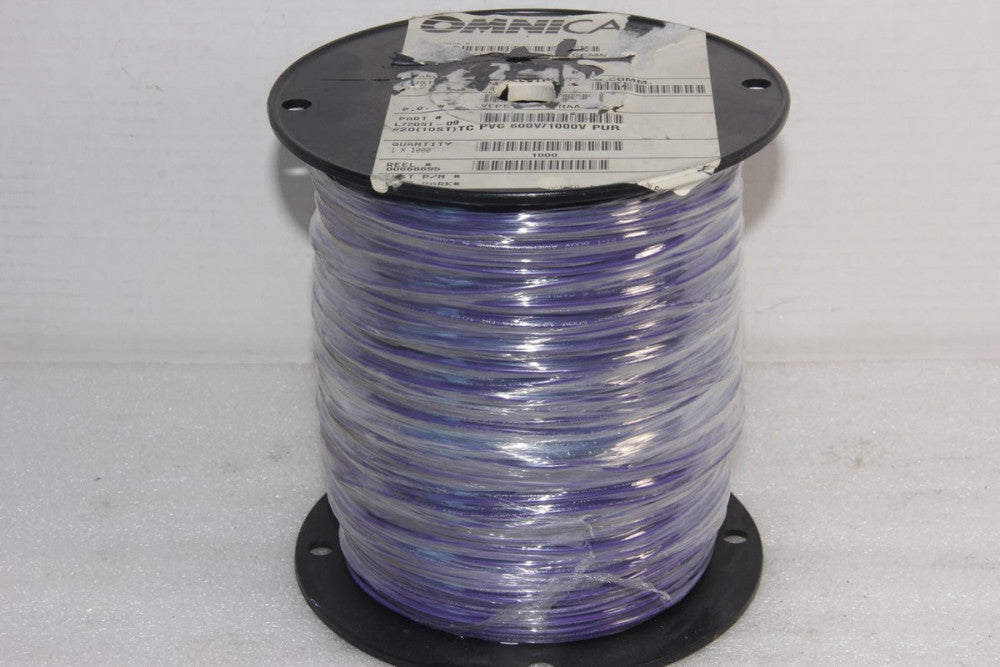 OMNI CABLE L720ST-09 1000-FT 20AWG 10-Strand PVC 600V/1000V Purple Hook-up Wire