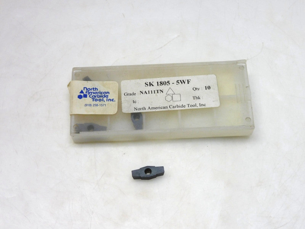 LOT OF 4 NORTH AMERICAN CARBIDE TOOL SK 1805-5WF CARBIDE INSERT NA111TN