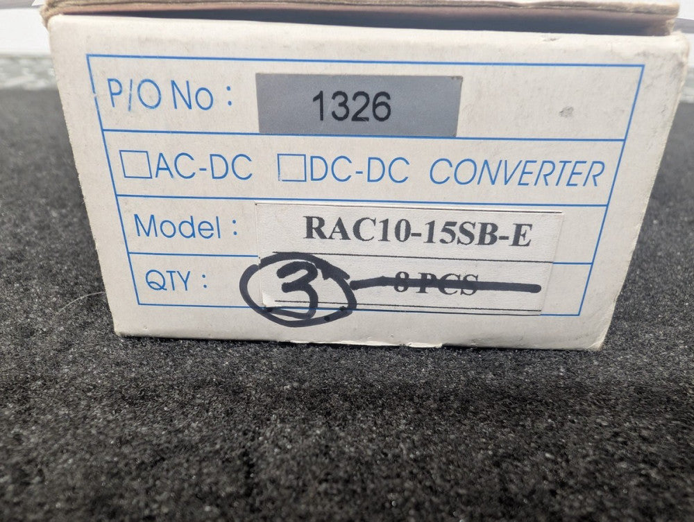 New, RECOM, RAC10-15SB-E, AC/DC CONVERTER 15V 10W