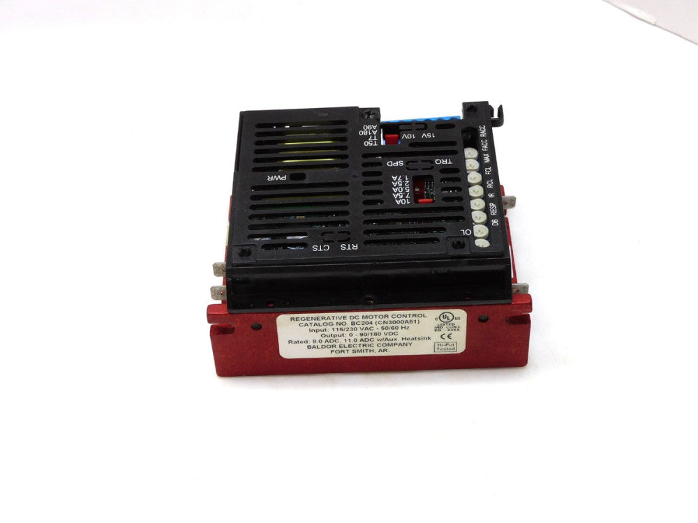 BALDOR BC204 CN3000A51 DC MOTOR CONTROL 115/230VAC 0-90/180VDC W/ HEAT SINK