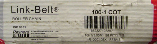 REXNORD Link-Belt 100-1 COT Roller Chain R100C10BX 96 Pitches ISO 9001 100 1 COT