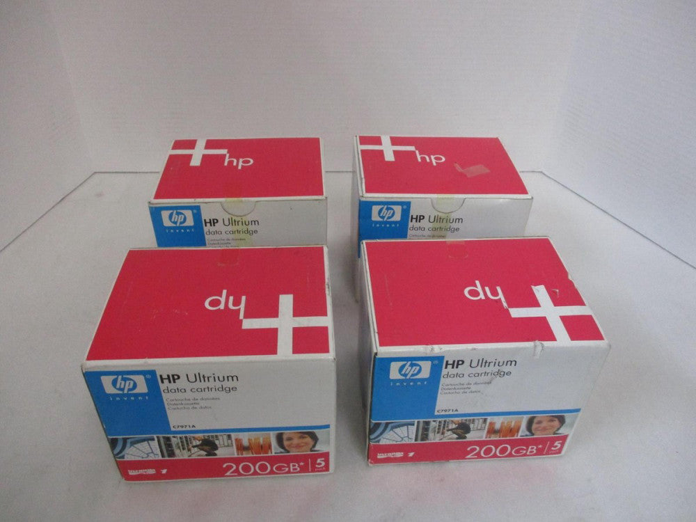 HP LOT OF 4 C7971A ULTRIUM DATA CARTRIDGE 200GB 5 PACK