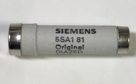 SIEMENS FLINK 5SA1 81 25 AMP 500V E16 DIAZED FUSE 25A