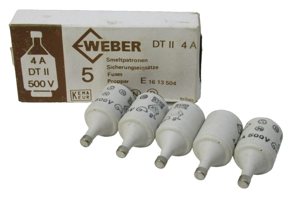 (NEW - Box of 5) WEBER DT II 4A 500V Fuse