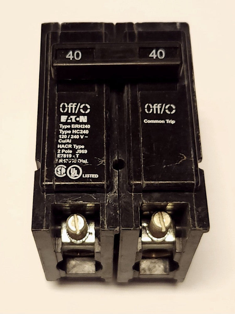 EATON CUTLER HAMMER BRH240 HC240 2 Pole 40 AMP Type BR Circuit Breaker