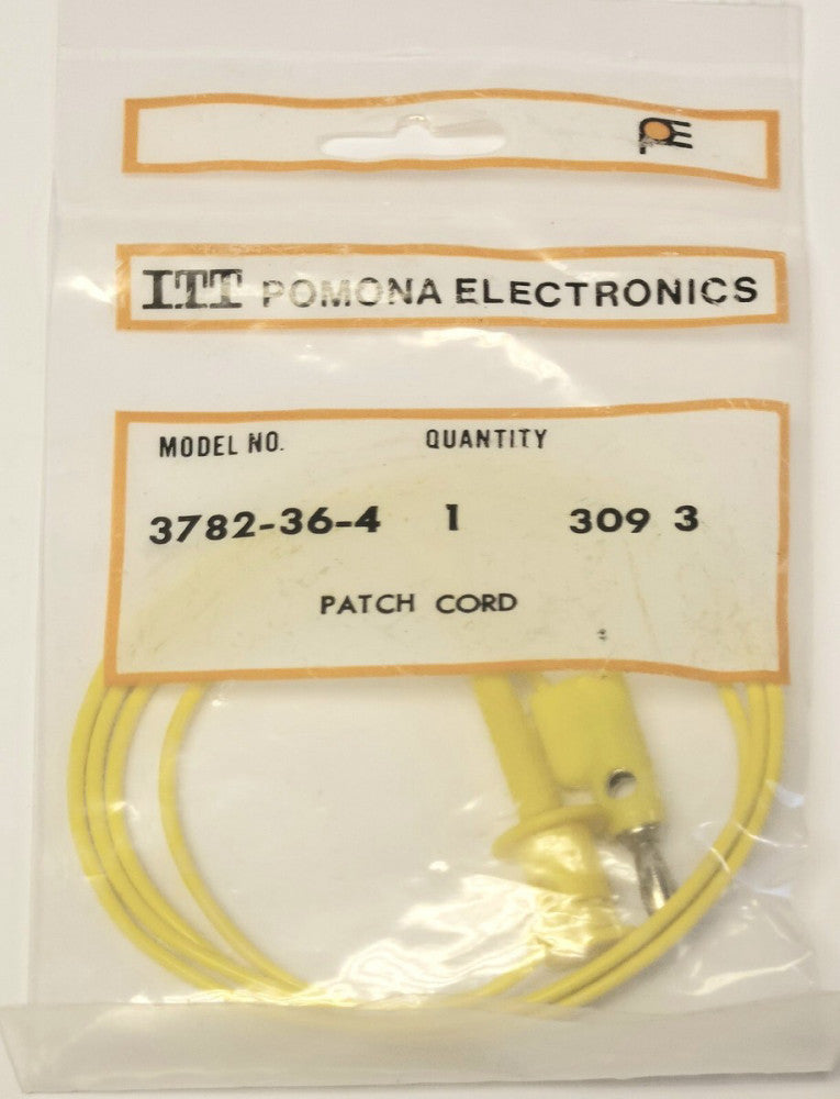 ITT PE POMONA ELECTRONICS 3782 36 4 Yellow PATCH Cord Test Plug Probe 3782-36