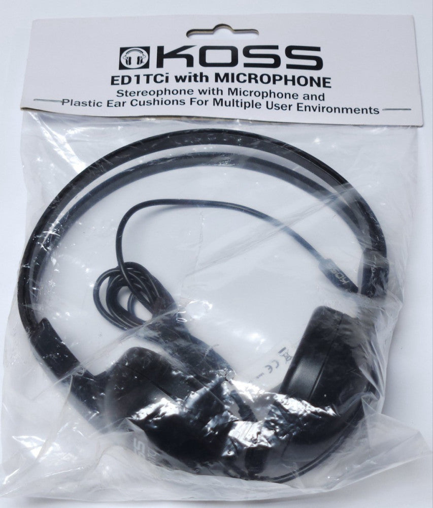 KOSS ED1TCi Sterephone Headphone with Microphone with Microphone Plastic Ear Cus