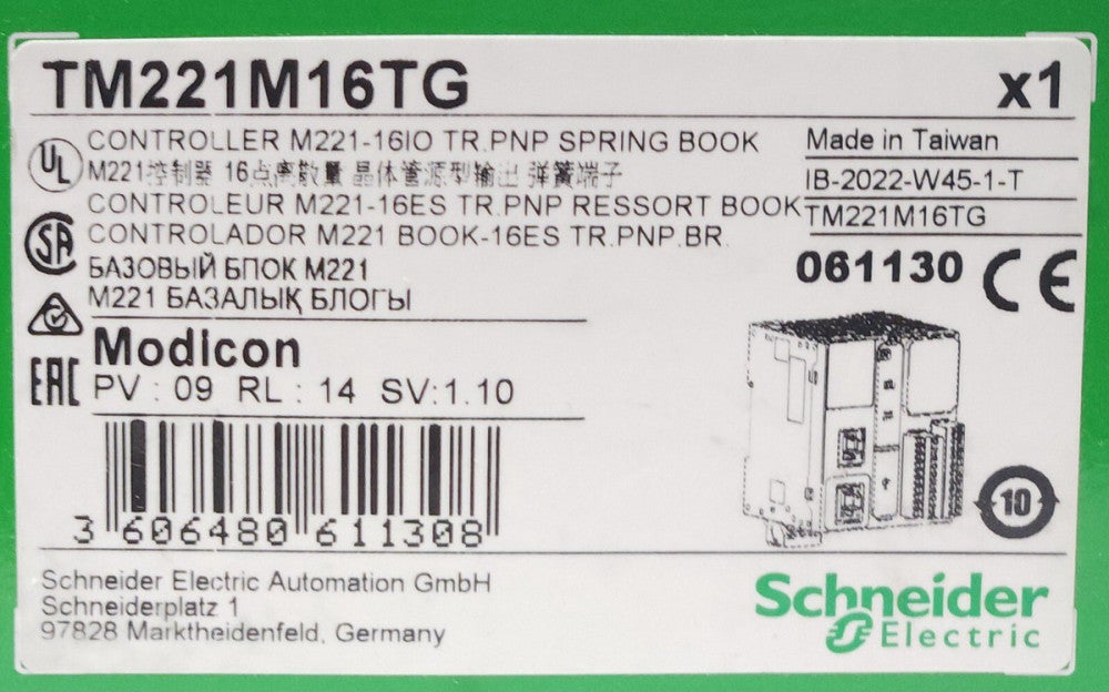 SCHNEIDER ELECTRIC MODICON TM221M16TG Programmable Controller M221 16IO TR PNP