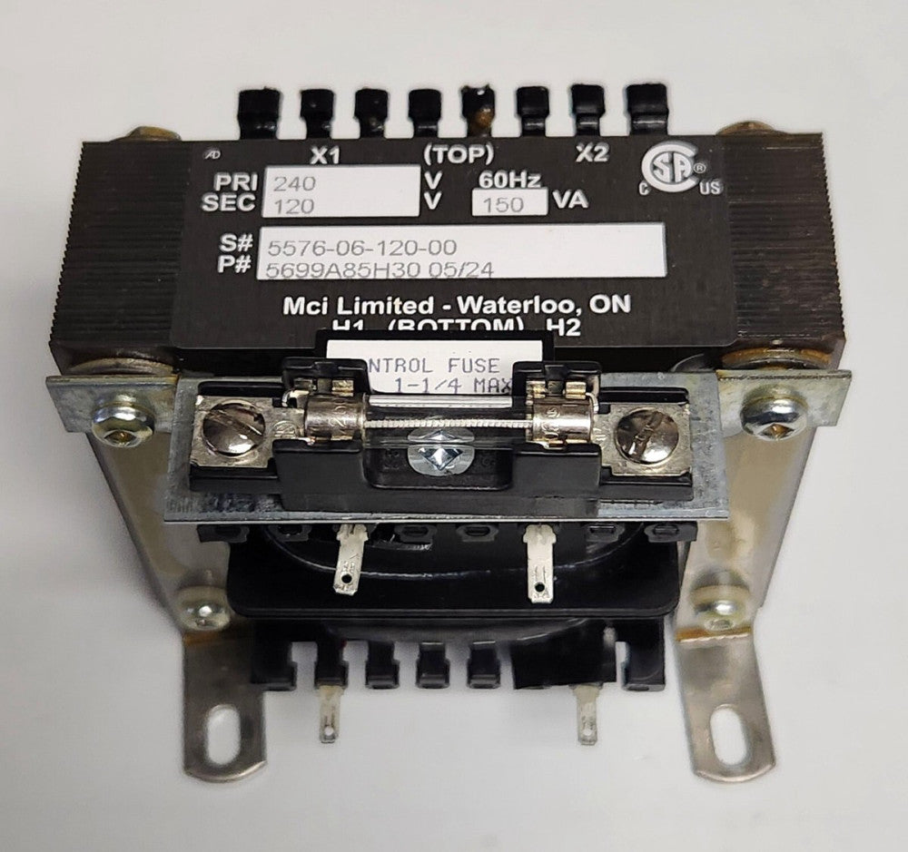 MCI LIMITED 5699A85H30 05/24 Control Transformer 150VA Primary 240 Secondary 120