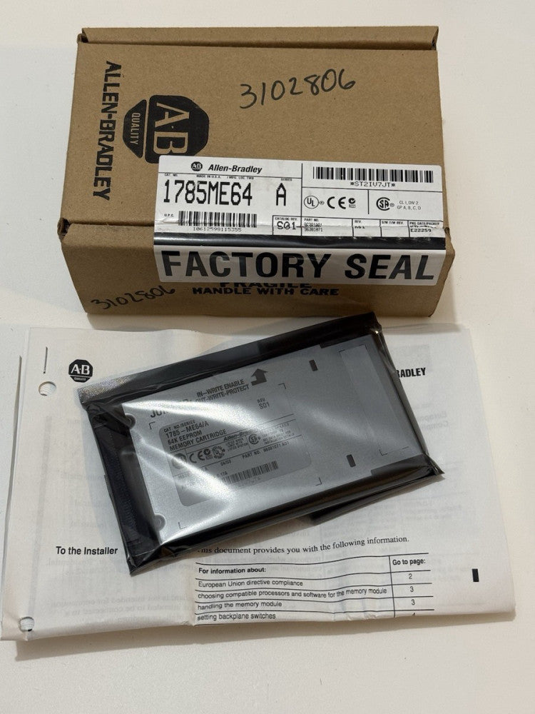 Allen Bradley 1785-ME64 Series A - 64K EEPROM Memory Cartridge - New