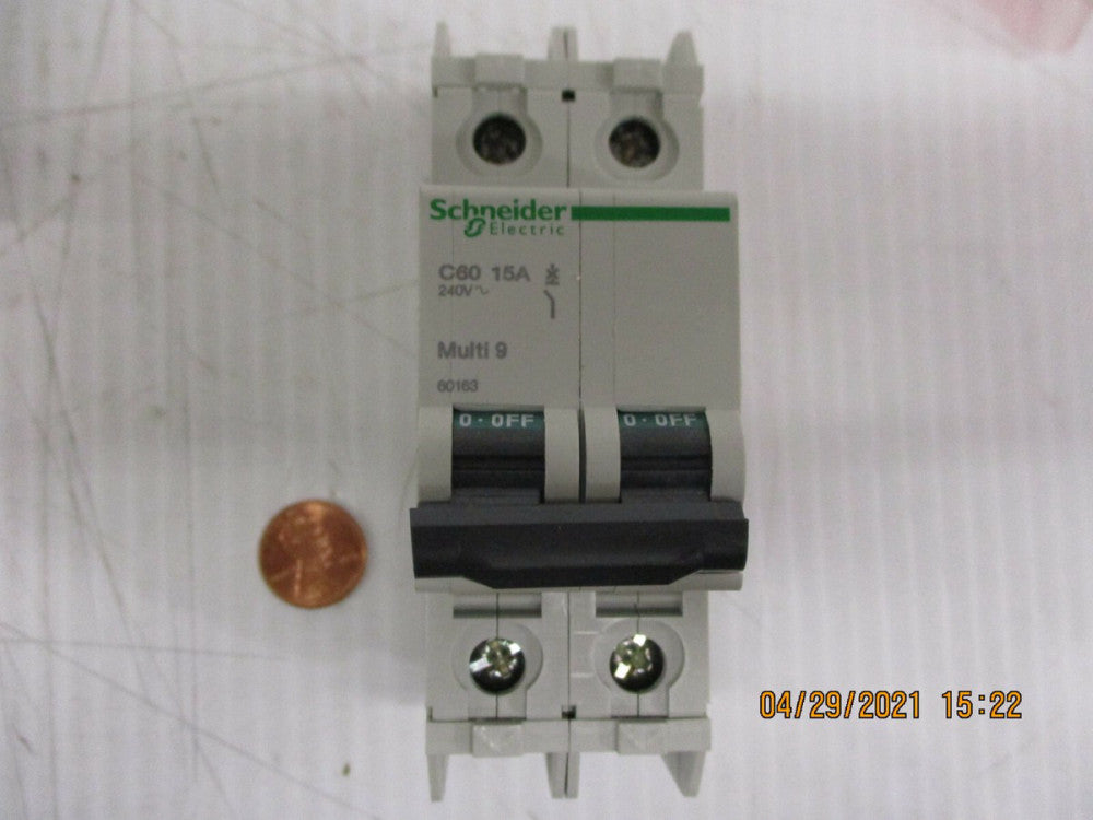 New, Schneider, 60163 MINIATURE CIRCUIT BREAKER 240V 15A