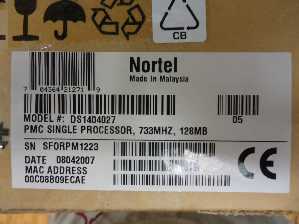 DS1404027 NORTEL NETWORKS BMC SINGLE PROCESSOR 733MHZ BRAND NEW!