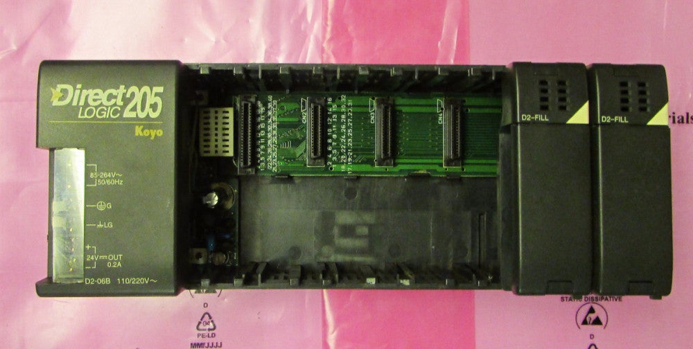 KOYO Automation Direct D2 06B PLC Rack Chasis + Power Supply