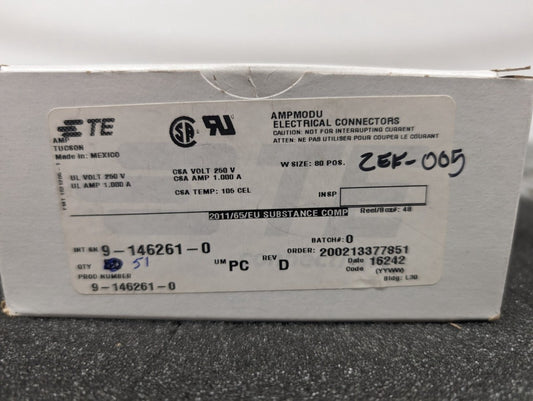New, AMP/Tyco, 9-146261-0, CONN HEADER VERT 80POS 2.54MM - 1pc each