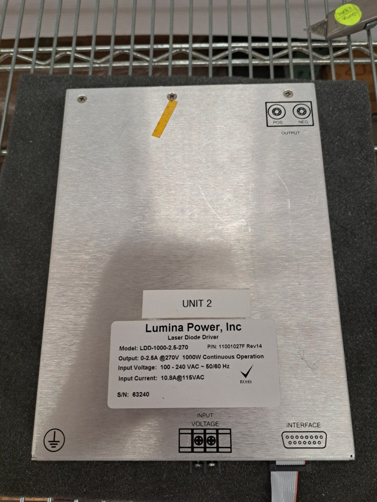 Used, Lumina Power, LDD-1000-2.5-270, Laser Diode Driver
