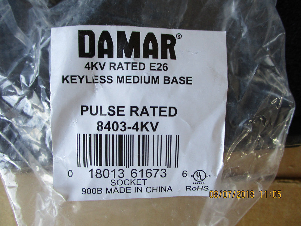 8403-4KV Damar Lighting 4KV rated E26 Keyless Medium Base BRAND NEW!