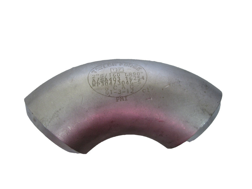 Taylor Forge 2" Butt Weld  304 Stainless 90° Elbow S/160 6000# 6m