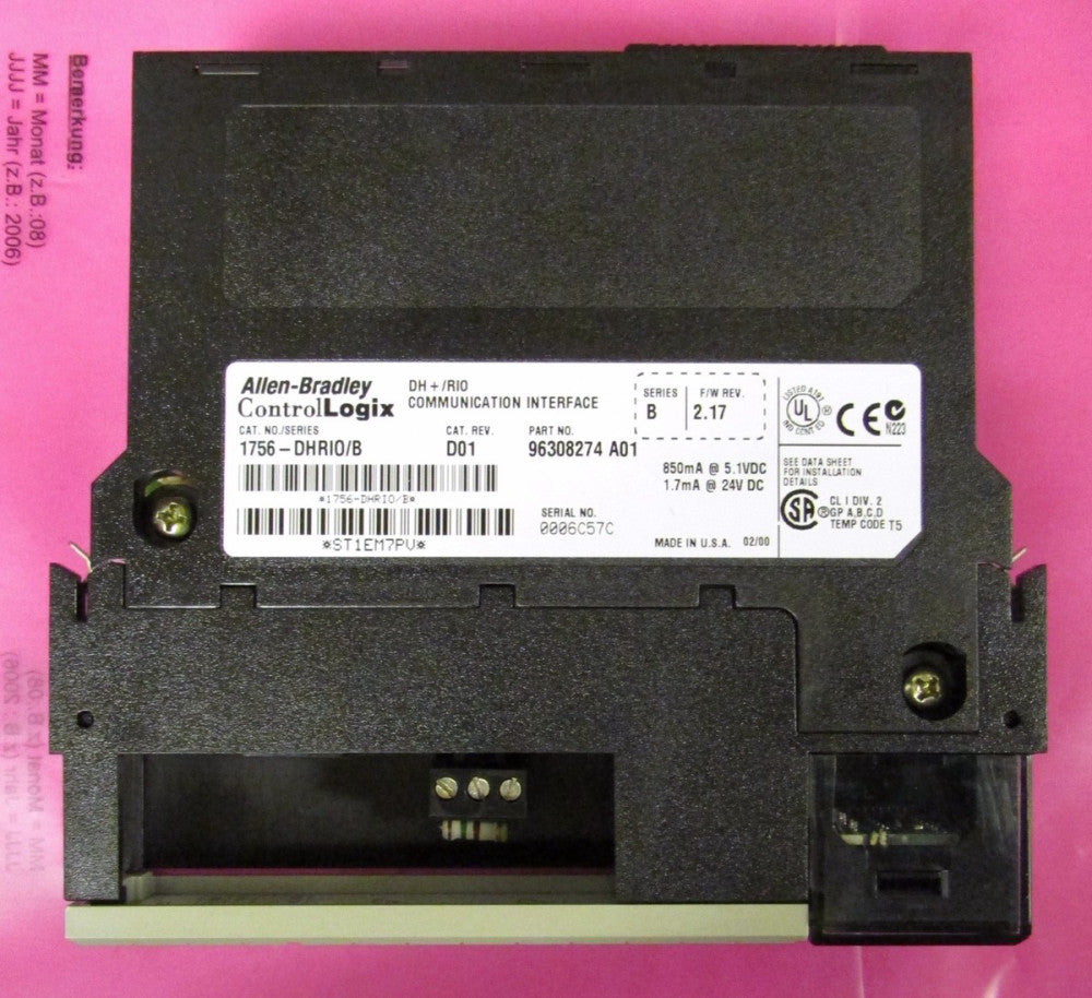 ALLEN BRADLEY 1756 DHRIO Series B Rev D01 DH+RIO Communication Interface