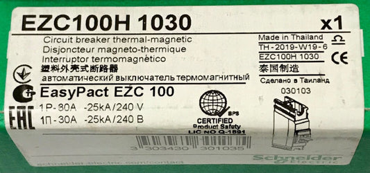 SCHNEIDER ELECTRIC EZC100H1030 1 Pole 30 AMP Easy Pact EZC 100 Circuit Breaker