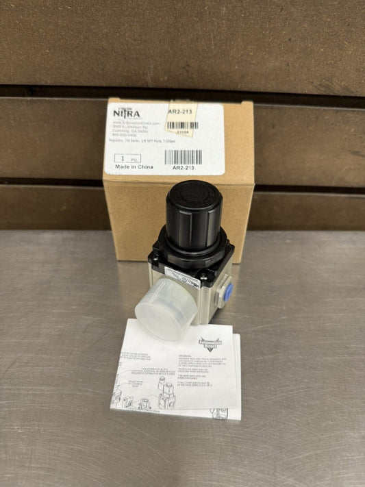 New Nitra AR2-213 Pneumatic Regulator 1/8" NPT , 7-130PSI