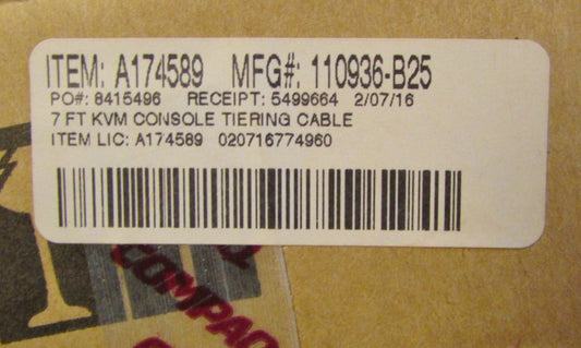 HEWLETT PACKARD COMPAQ 110936 B25 7 Ft. KVM Cable A174589