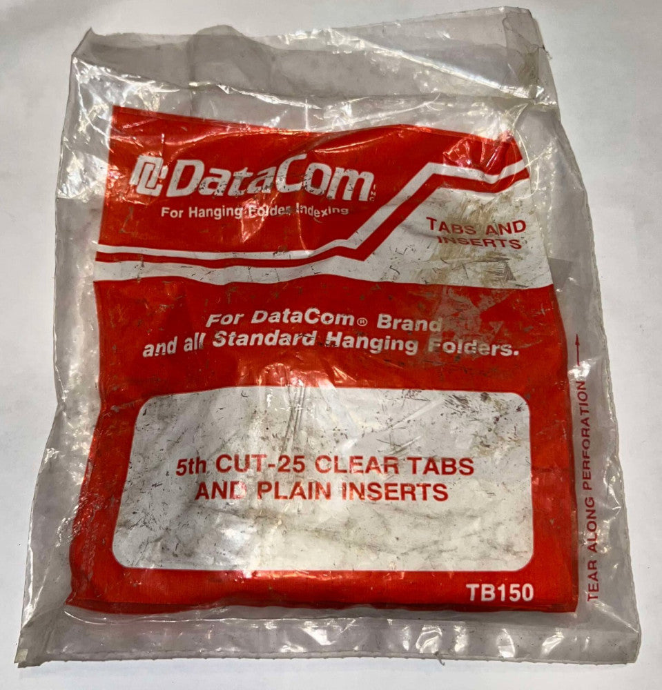 DATACOM TB150 (Bag of 25) 5th Cut Clear Tabs and Plain Inserts