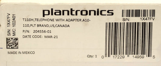 PLANTRONICS T110H Single Line Telephone Keypad Controller for Headset w/ Adapter