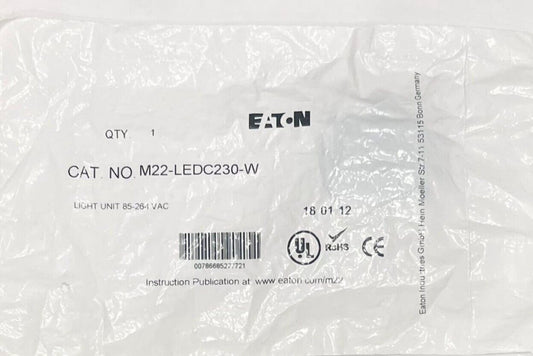 EATON M22 LEDC230 W Light Unit 85-264VAC M22-LEDC230-W WHITE CLEAR LED MODULE