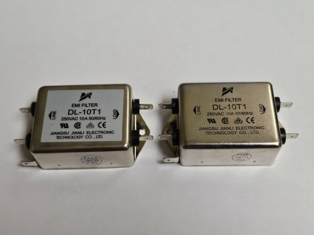 LOT OF 2 JIANGSU JIANLI EMI FILTER DL-10T1 250VAC 10 A AMP - USED