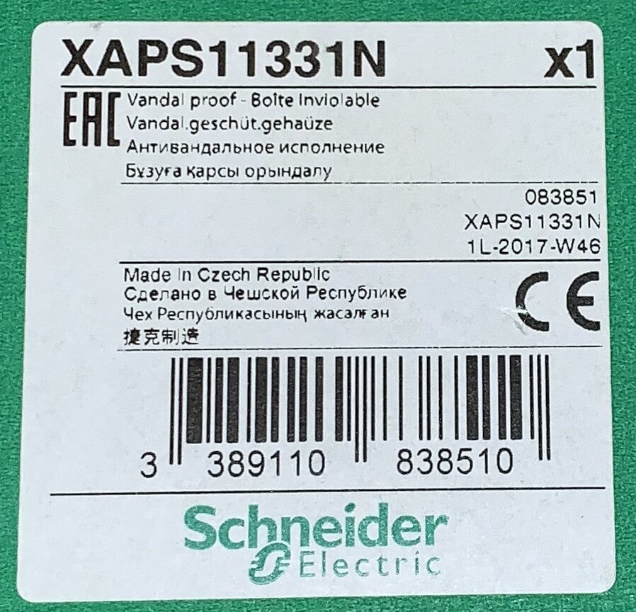 SCHNEIDER ELECTRIC XAPS11331N Tamper Proof Keyed Control Station Selector Switch