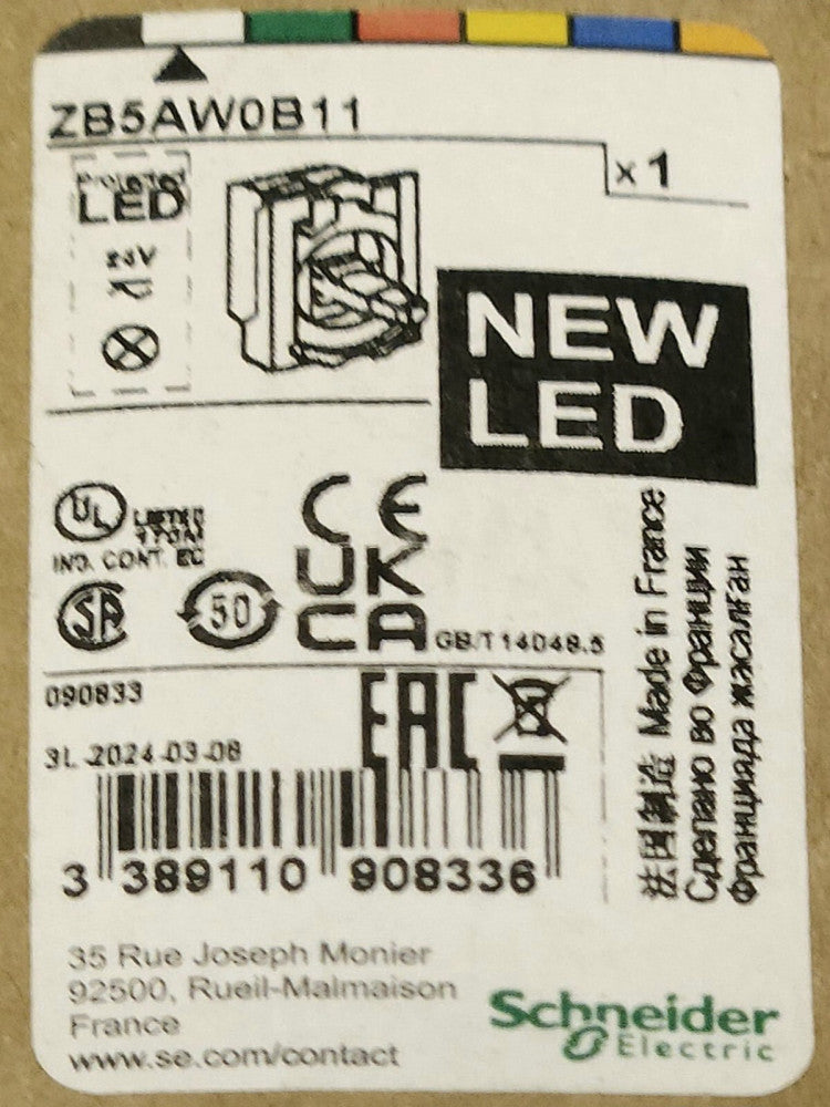 SCHNEIDER ELECTRIC ZB5AW0B11 Push Button Pilot Light LED LAMP Module ZB5 AW0B11