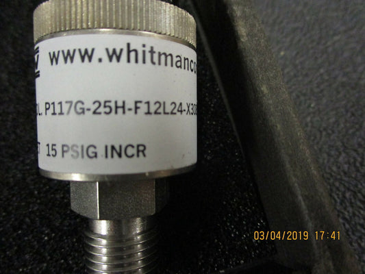 P117G-25H-F12L24-X30896 Whitman Controls Stainless Steel Body PressureBRAND NEW!