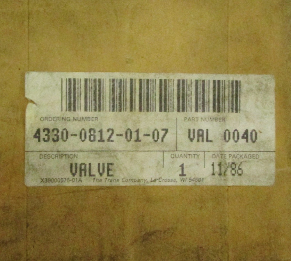 TRANE VAL 0040 2156 2 G Air Flow Valve 4330 0812 01 07 