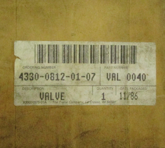 TRANE VAL 0040 2156 2 G Air Flow Valve 4330 0812 01 07 
